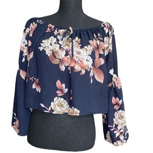 Charlotte Russe Floral blouse with bell sleeve size small